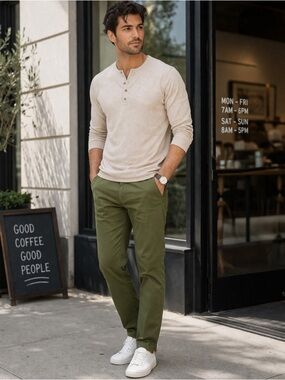 GAP 5 Pocket Pants Mens 32x30 Green Slim Fit Stretch Twill NWT